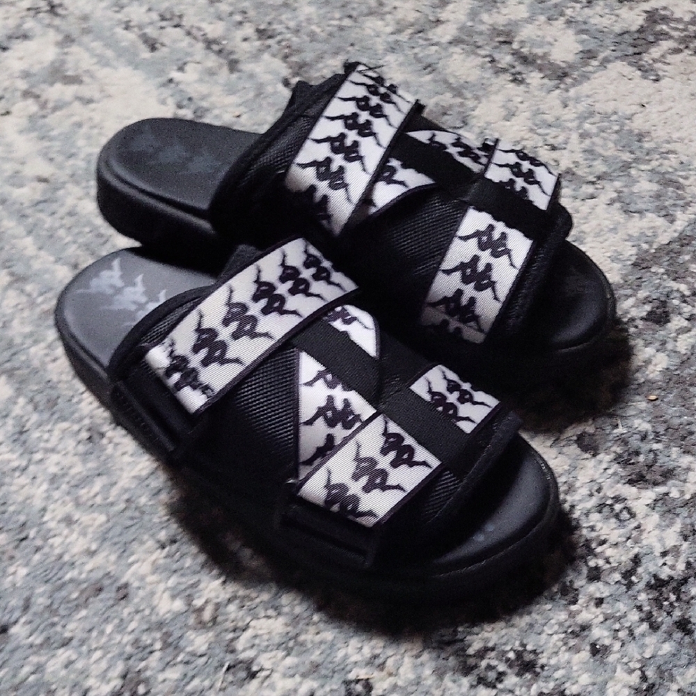 Kappa Kids Black and White Sandals